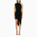 David Koma Black Midi Dress With Crystal Ball