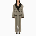 Il blazer a doppio petto di mannei grigio con risvolto