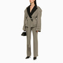 Il blazer a doppio petto di mannei grigio con risvolto