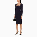 Roland Mouret Navy Sheath Dress In Wool