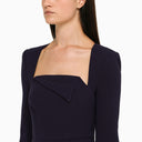 Roland Mouret Navy Sheath Dress In Wool
