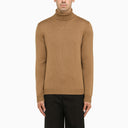 Roberto Collina Camel Turtleneck In Merino Wool
