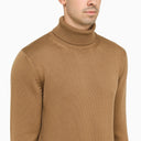 Roberto Collina Camel Turtleneck In Merino Wool