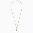 Emanuele Bicocchi Rose And Skull Necklace In 925 Gold Plated Silver