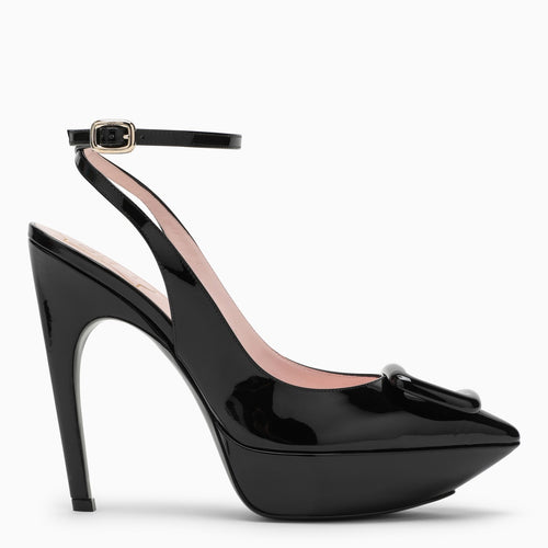 Roger Vivier High Black Patent Leather Sandal