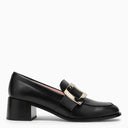 Roger Vivier Viv 'Rangers Black in pelle nera fibbia in metallo
