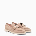 Fibbia in metallo in pelle di roger vivier beige