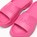 Ganni Fucsia Rubber Slipper With Logo