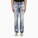 Dsquared2 Navy Blue Washed Jeans With Denim Wear