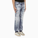 Dsquared2 Navy Blue Washed Jeans With Denim Wear