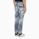 Dsquared2 Navy Blue Washed Jeans With Denim Wear