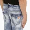 Dsquared2 Navy Blue Washed Jeans With Denim Wear