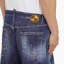 Dsquared2 Washed Navy Blue Bermuda Shorts With Denim Wears