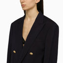 Dsquared2 Navy Blue Double Breasted Jacket In Wool