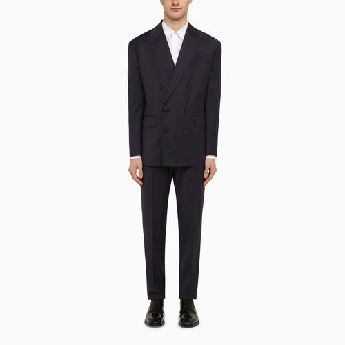Dsquared2 Wallstreet Double Breasted Suit In Blue Wool