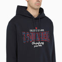Dsquared2 Dark Blue Cotton Hooded Sweatshirt With Print