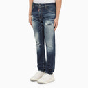 Dsquared2 Regular Blue Washed Denim Jeans With Wear