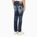 Dsquared2 Regular Blue Washed Denim Jeans With Wear