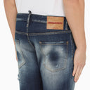Dsquared2 Regular Blue Washed Denim Jeans With Wear