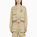 Dsquared2 Beige Cotton Multi Pocket Bomber Jacket