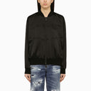 Dsquared2 Black Bomber Jacket With Logo