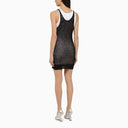 Dsquared2 Black Perforated Mohair Blend Mini Dress
