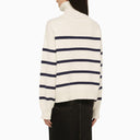 DSquared2 Blue/White Striped Turtleneck Swater con logo