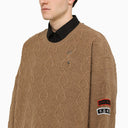 Fred Perry Raf Simons Beige Intarsia Jumper With Patches - Balardi