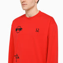 Fred Perry Raf Simons Red Long Sleeves T Shirt With Prints - Balardi
