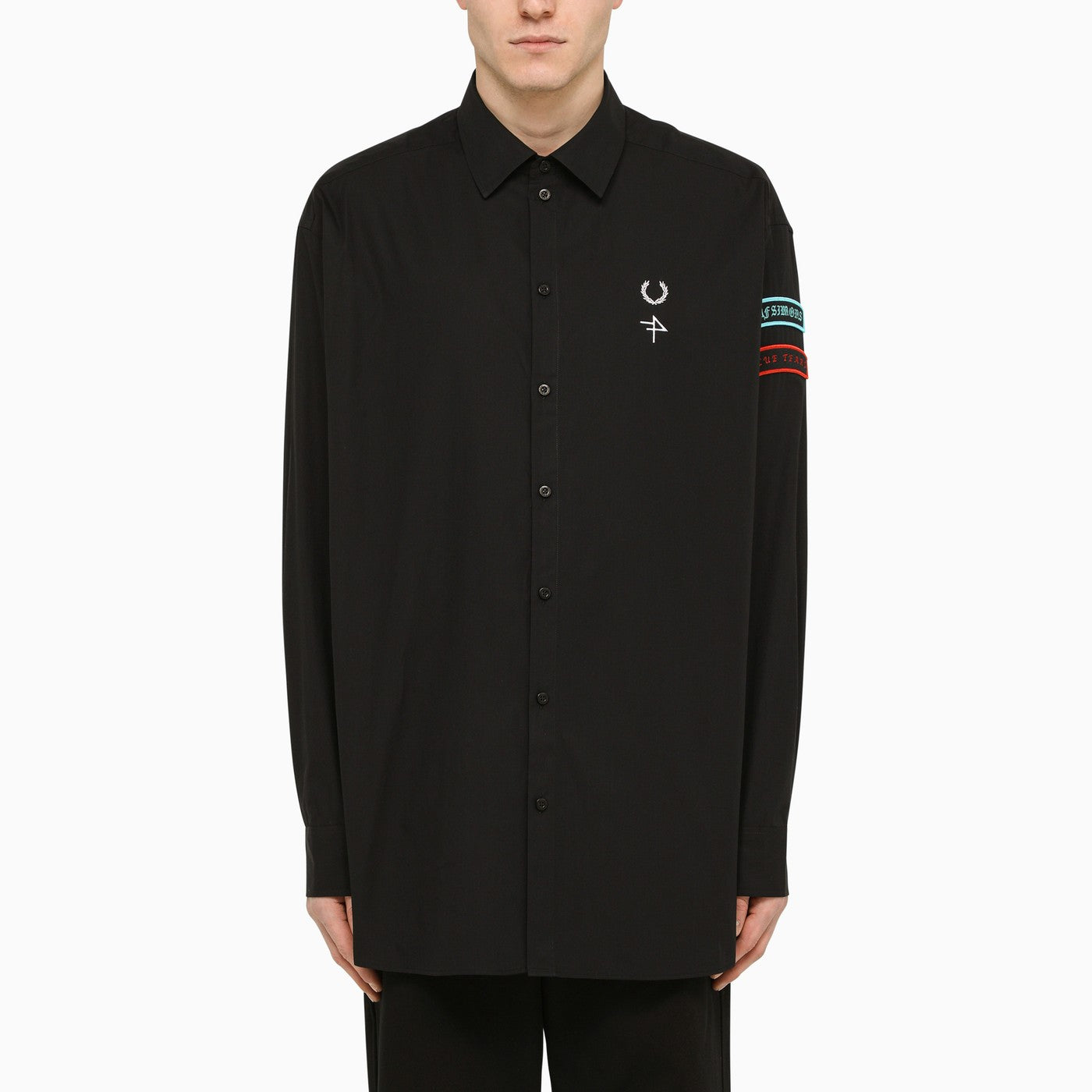 Fred Perry Raf Simons Black Shirt With Embroideries | Balardi Fred Perry Raf Simons Black Shirt With Embroideries | Balardi