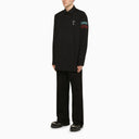 Fred Perry Raf Simons Black Shirt With Embroideries - Balardi