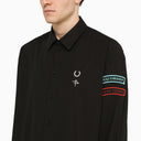 Fred Perry Raf Simons Black Shirt With Embroideries - Balardi