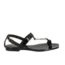 Saint Laurent Cassandra Logo Leather Sandals