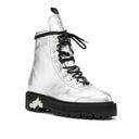 Off White Off White Metallic Finish Ankle Boots