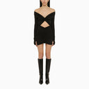 Il mini abito nero Andamane con drappeggio