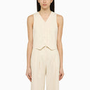 Il gilet del gessicoat in misto di lana bianca Andamane