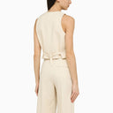 Il gilet del gessicoat in misto di lana bianca Andamane