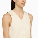 Il gilet del gessicoat in misto di lana bianca Andamane