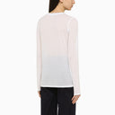 Roberto Collina White Cotton Blend Crew Neck Jumper