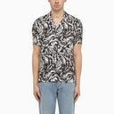 Pt Torino Ecru/Black Viscose Weave Shirt