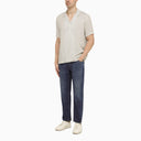 Pt Torino Cream Silk Blend Striped Shirt