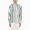 Pt Torino Ottanium Striped Shirt In Silk Blend