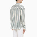 Pt Torino Ottanium Striped Shirt In Silk Blend