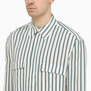 Pt Torino Ottanium Striped Shirt In Silk Blend