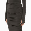 Il vestito midi grigio di Andamane Olimia