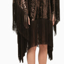 Abito di paillettes al cioccolato in marmo più alto