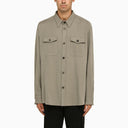 Ami Paris -shirt met zakken in taupe grijze wol