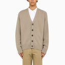 Ami Paris Beige Wool And Cashmere Cardigan