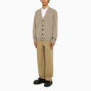 Ami Paris Beige Wool And Cashmere Cardigan