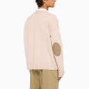 Cardigan Ami Paris in lana e cashmere rosa cipria